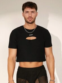 FeverCity 男士梯形開口背部短款針織上衣