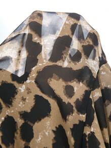 SHEIN Clasi Summer Leopard Print Sheer Loose Plus Size Dress, Elegant And Confident