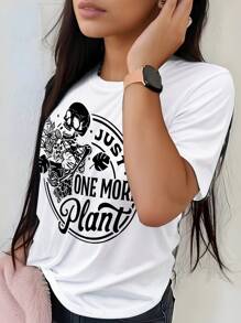 INAWLY Summer Skull Printed Women's T-Shirt - White - View 1