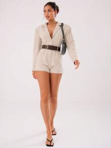 MUSERA Business Long Sleeve V Neck Blazer Jumpsuit Elegant Graduation Prom Wedding Guest Summer