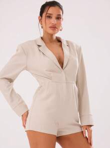 MUSERA Business Long Sleeve V Neck Blazer Jumpsuit Elegant Graduation Prom Wedding Guest Summer