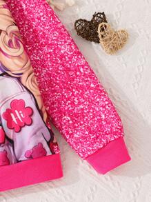 Tween Girls' Cartoon Cat Printed Full Sleeve Cute Sweatshirt