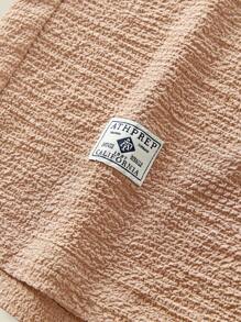 Manfinity VCAY Bộ áo sơ mi dệt tay ngắn dáng rộng cho nam, hoàn hảo cho mùa hè đi học - Màu Khaki - Xem 6