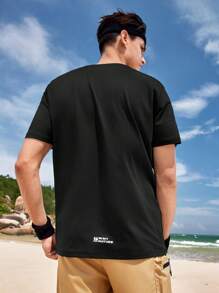 In My Nature Men Letter Graphic Outdoor Tee For Summer