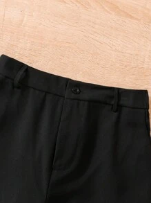 Traje de blazer y pantalón de primavera y otoño de unicolor informal y ligero - Negro - Ver 5