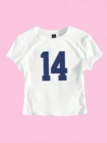 SHEIN Unity 女士14號短袖露肚T卹 - 白色 - 查看 3