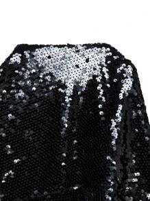 ROMWE Avant Sequin High Split Fashionable Women's Maxi Skirt, Rave Festival