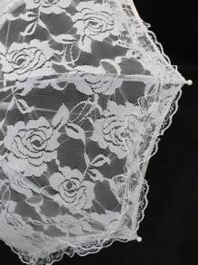 1 Peça Guarda-chuva Parasol Manual Feito à Mão, Noiva de Casamento, Renda, Flor Branca Rosa, Bordado Floral, Decoração Romântica Vintage, Adereços de Palco