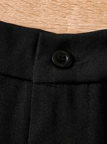 Traje de blazer y pantalón de primavera y otoño de unicolor informal y ligero - Negro - Ver 7