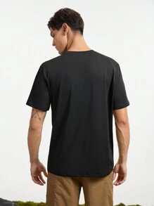 In My Nature 男士戶外彩塊拉鍊設計短袖休閒運動T恤