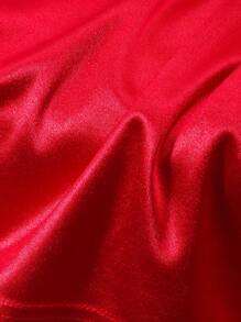 Tween Girl Letter Graphic Ruffle Hem Tissue Dress - Red - View 7