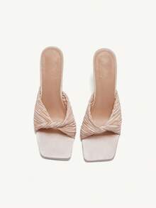 CUCCOO CHICEST 简约优雅粉色女士高跟凉鞋，方头细跟，万圣节 - 粉色 - 查看 3