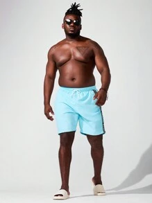 Manfinity Swimmode 男士大碼休閒度假沙灘短褲 - 彩色 - 查看 1