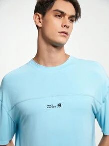 In My Nature Men Letter Graphic Outdoor Tee Without Bag - Blue - View 3