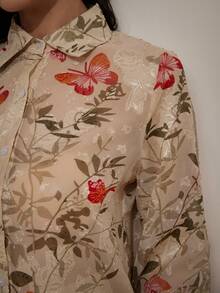 Chiquease Random Printed Turn-Down Collar, Slim-Fit Long Sleeve Shirt - Multicolor - View 4