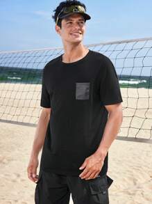 Gym Rark Men Geo Print Outdoor Tee For Summer - Black - View 5