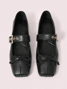 CUCCOO DOLLMOD 女士带扣玛丽珍芭蕾平底鞋，复古经典夏季度假鞋夏季促销圣诞节秋季新年假期 - 黑色 - 查看 4