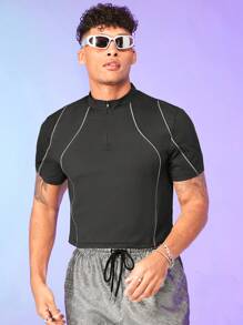 FeverCity Men Contrast Piping Polo Shirt