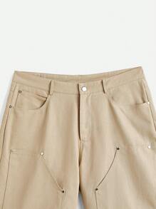 Manfinity VCAY Men's Loose Straight Shorts, Suitable For Summer - Khaki - View 4