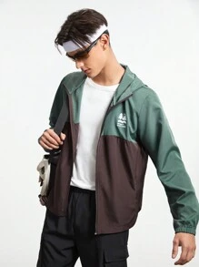 In My Nature Men's Color Block Hooded Outdoor Jacket - Dusty Blue - View 8