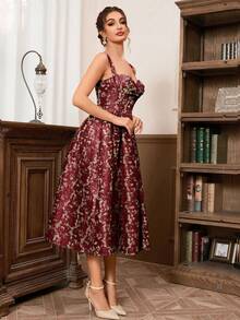 Halter Sexy Elegant Cinched Waist Compression A-Line Dress Party Dress Wedding Guest Cocktail Dress