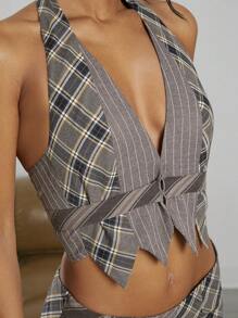 Hauture Women's Plaid Printed Simple Daily 2-Piece Set - Multicolor - View 5