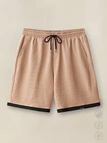 Manfinity VCAY Bộ áo sơ mi dệt tay ngắn dáng rộng cho nam, hoàn hảo cho mùa hè đi học - Màu Khaki - Xem 8