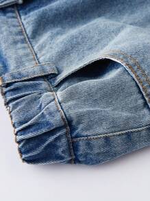 SHEIN Explorewe New Arrival Retro American High Street Style Inverted Washed Jeans For Teen Boys - Medium Wash - View 7