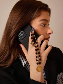 HARRY POTTER X SHEIN Black Handmade Beaded Alloy 9¾ Mobile Phone Chain Mobile Phone Lanyard,Fits All Phone Cases,Back To School - Multicolor - View 2