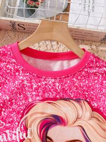 Tween Girls' Cartoon Cat Printed Full Sleeve Cute Sweatshirt