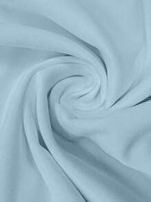 SHEIN Clasi 純色立領長袖夏季優雅女士襯衫 - 藍色 - 查看 4