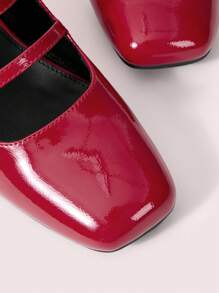 CUCCOO DOLLMOD 红色镜面女士玛丽珍高跟鞋夏季毕业高跟鞋舞会高跟鞋度假鞋夏季促销圣诞节秋季新年假期