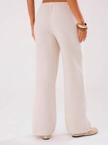 MUSERA 夏季女裤 波西米亚风 夏季可爱 优雅 夏季时尚 复活节休闲 - 咖啡棕 - 查看 2