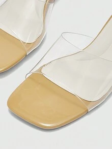 CUCCOO BIZCHIC Giày cao gót Chunky PVC trong suốt thời trang dành cho nữ, phong cách cổ điển đa năng cho bữa tiệc Xuân/Hè, ngoài trời và kỳ nghỉ - màu xanh lá - Xem 6