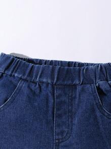 Boys' Casual And Cute Back-To-School Everyday Denim Outfit, College Style - Dark Wash - View 7