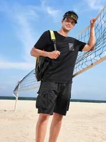 Gym Rark Men Geo Print Outdoor Tee For Summer - Black - View 7