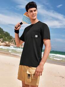 In My Nature Men Letter Graphic Outdoor Tee For Summer