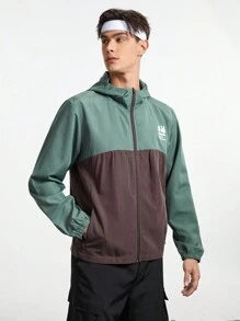 In My Nature Men's Color Block Hooded Outdoor Jacket - Dusty Blue - View 7