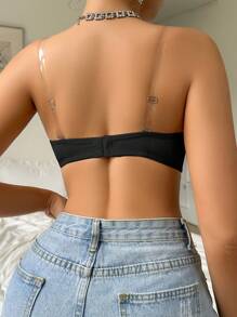 Strapless Push-Up Bra, Anti-Slip & Breathable Silicone Seamless Underwear, Invisible With Underwire, 1pc - Black - View 2