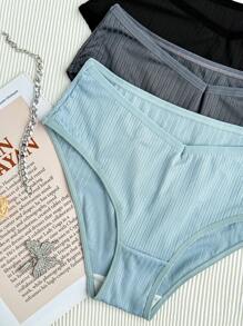 5pcs High-Elastic Comfortable Ribbed Triangle Underpants - Multicolor - View 5