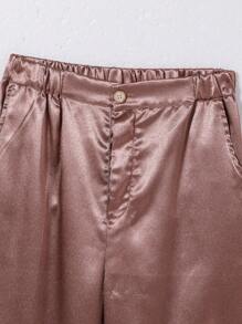 Teenage Boys' Purple Satin Formal Suit Set For Parties And Weddings, 2pcs - Purple - View 5