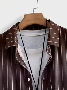 Manfinity RSRT Men Striped Print Shirt Without Tee