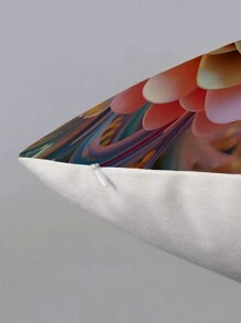 1 funda de almohada decorativa de poliéster con diseño floral 3D con cremallera oculta, el relleno de almohada no está incluido - Multicolor - Ver 6