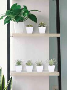 1 pezzo/1 set da 6 pezzi Mini piante in vaso di simulazione - Adatto per decorazione domestica, come scrivanie, scaffali per libri, davanzali, nonché decorazioni per matrimoni e feste, San Valentino, regali di compleanno, laurea, decorazione per la stanza Back to School, forniture scolastiche