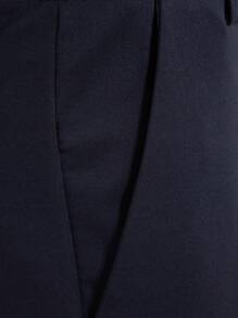 Men's Comfortable Slim-Fit Quality Business Dress Pants, Stretchy Straight Fit, Suitable For Holidays, Daily Wear, Commuting, Events, Weddings And More Occasions, For Fall - 藏蓝色 - 查看 10