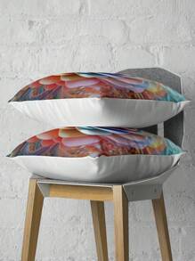 1 funda de almohada decorativa de poliéster con diseño floral 3D con cremallera oculta, el relleno de almohada no está incluido - Multicolor - Ver 7