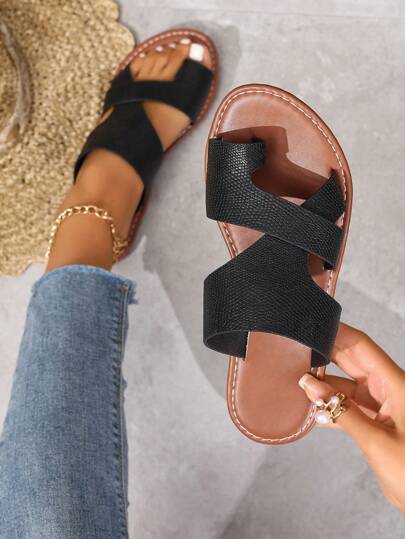 女式平底休閒拖鞋，韓式風格，夏季，開放式襯托，編織羅馬風格，時尚，適合搭配連衣裙，去海灘，扁平白色米色黑色橙色黃色紫色灰色金色銀色藍色綠色玫瑰紅色棕色法式豹紋正裝鞋，度假涼鞋，波西米亞風格，拖鞋，海軍藍色，步行鞋，鑲嵌鑽鞋，女式珠子扁平靴，舒適的沙灘鞋，厚底平底鞋，鞋帶，閃爍沙灘鞋，穆勒拖鞋