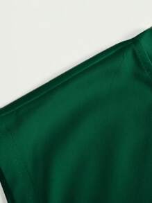 Manfinity Homme 男士简约印花无袖宽肩带背心 - 墨綠色 - 查看 4