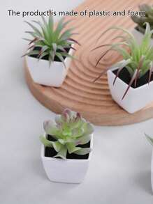 1 pezzo/1 set da 6 pezzi Mini piante in vaso di simulazione - Adatto per decorazione domestica, come scrivanie, scaffali per libri, davanzali, nonché decorazioni per matrimoni e feste, San Valentino, regali di compleanno, laurea, decorazione per la stanza Back to School, forniture scolastiche