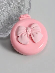 ROMWE Kawaii 1 件可爱粉色蝴蝶结折叠镜梳，回到学校 - 彩色 - 查看 2